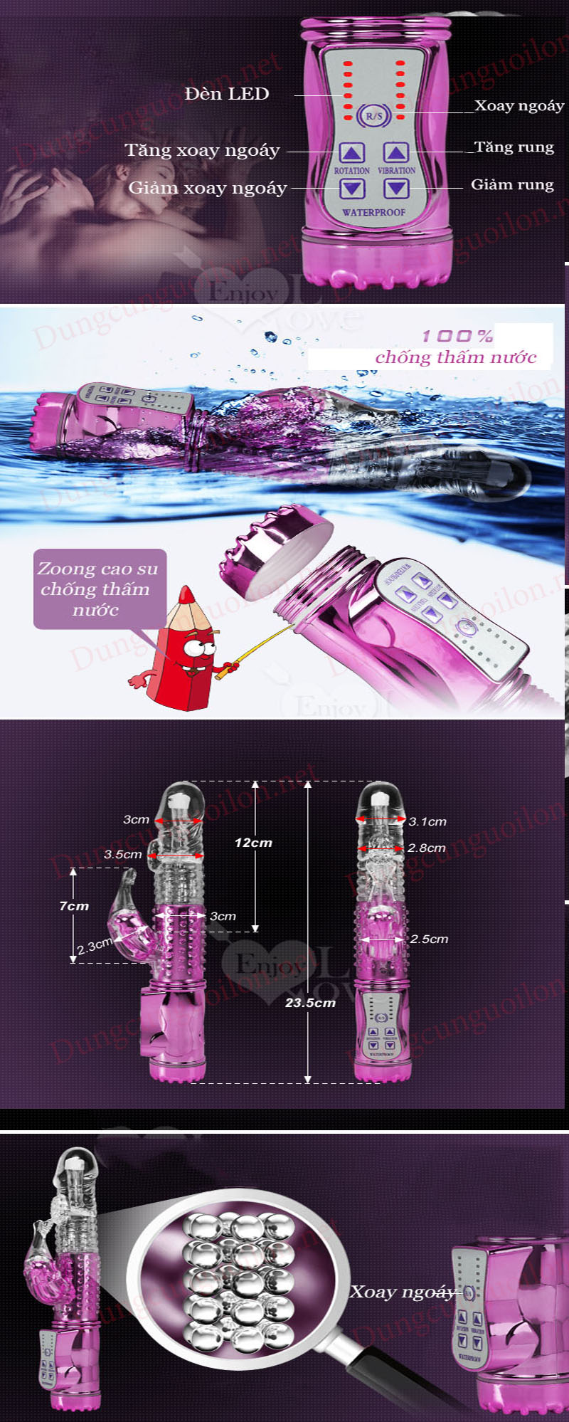 Dương vật rung ngoái 12 chế độ